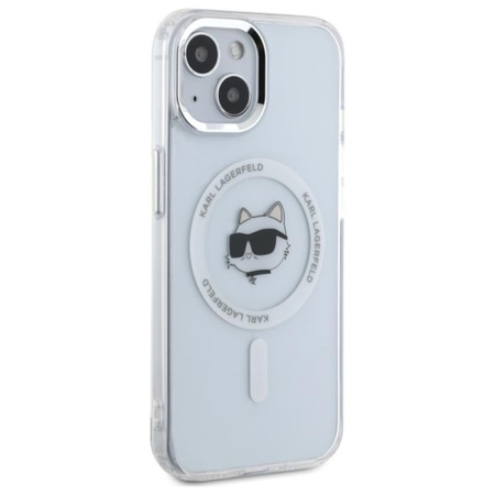 Karl Lagerfeld IML Metal Choupette Head MagSafe - Case for iPhone 15 (White)