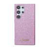 Guess Glitter Flakes Metal Logo Case - pouzdro pro Samsung Galaxy S24 Ultra (fialové)