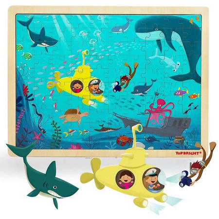 TOP BRIGHT - Puzzle drewniane ocean (100 el.)
