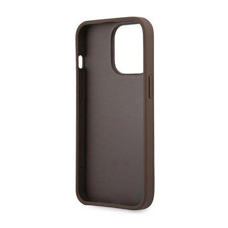 Guess 4G Bottom Stripe Collection - pouzdro pro iPhone 13 Pro (hnědé)