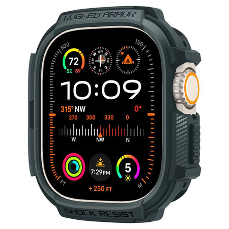 Spigen Rugged Armor - tok Apple Watch Ultra 1/2 49 mm-es órához (Abyss Green)