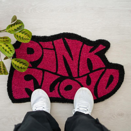 WYCIERACZKA POD DRZWI WEWNĘTRZNA, Kokosowa, z Napisem Pink Floyd, do Butów, 62x38