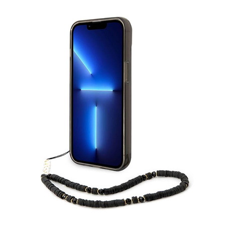 Guess Translucent Pearl Strap - Case for iPhone 14 (Black)