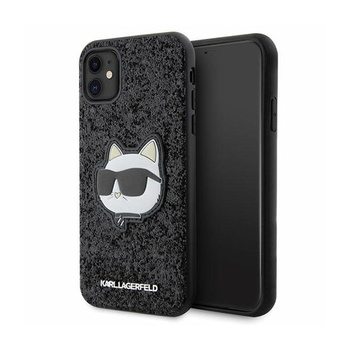 Karl Lagerfeld NFT Glitter Choupette Patch - iPhone 11 tok (fekete)
