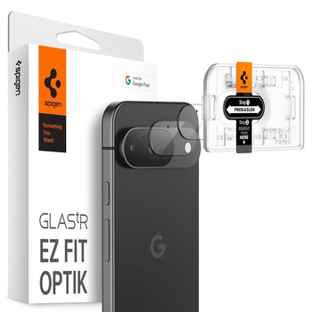 Spigen Optik.TR EZ Fit Camera Lens Protector 2-Pack - Verre de protection pour Google Pixel 9 (2 pces) (Transparent)