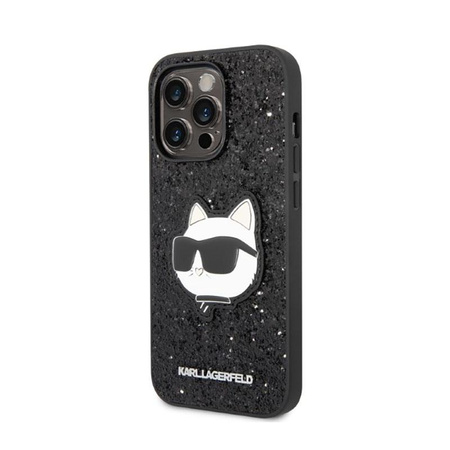 Karl Lagerfeld NFT Glitter Choupette Patch - pouzdro pro iPhone 14 Pro (černé)
