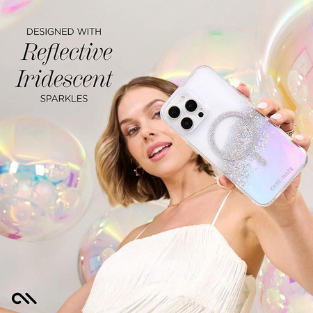 Case-Mate Karat MagSafe - Coque iPhone 16 Pro (Holographic Soap Bubble)