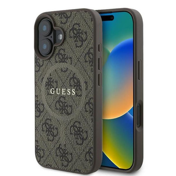 Guess 4G Ring Classic Logo MagSafe - iPhone 16 Plus tok (barna)