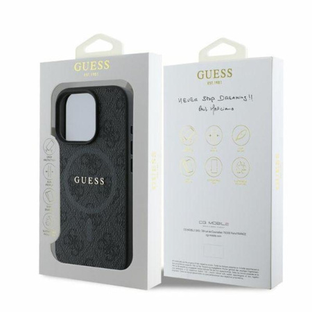 Guess 4G Ring Classic Logo MagSafe - iPhone 16 Pro Tasche (schwarz)