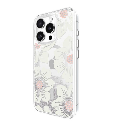 Kate Spade New York Flüssigkeit Glitter MagSafe - iPhone 16 Pro Fall (Hollyhock Floral)