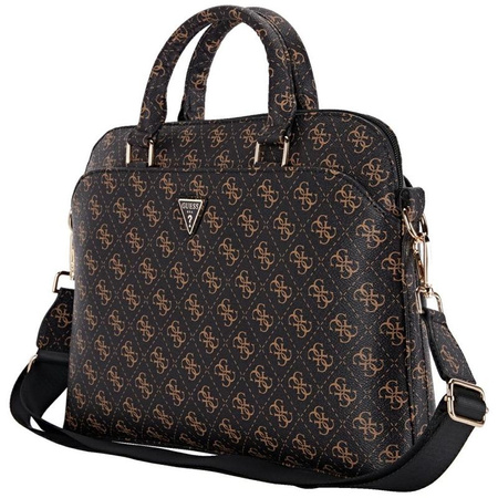 Guess New 4G Zipper Pocket Triangle Logo - 15" Notebook Bag (black)