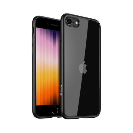 Crong Clear Cover - Etui iPhone SE (2022/2020) / 8 / 7 (czarny)