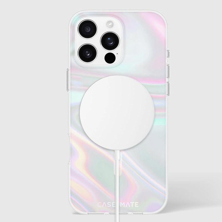 Etui Case-Mate Soap Bubble MagSafe do iPhone 16 Pro Max – Efekt Tęczowej Poświaty