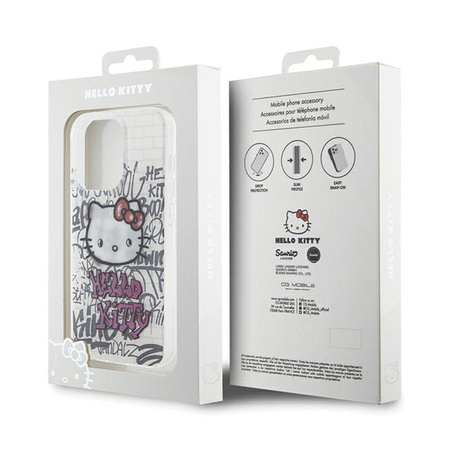 Hello Kitty IML Kitty On Bricks Graffiti - Coque pour iPhone 13 Pro (blanc)
