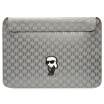 Karl Lagerfeld NFT Saffiano Monogram Iconic Karl Sleeve - 14" notebook tok (ezüst)