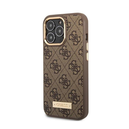 Guess 4G Logo Plate MagSafe - Coque iPhone 13 Pro Max (marron)