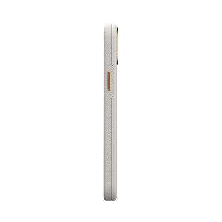 Moshi Napa Slim MagSafe - Étui en cuir pour iPhone 14 Plus (Serene Gray)