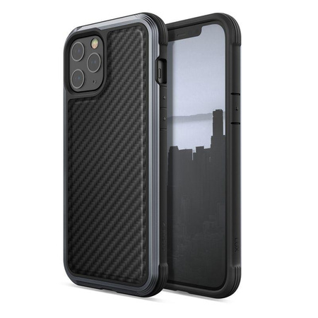 X-Doria Raptic Lux - Hliníkové pouzdro pro iPhone 12 Pro Max (pádový test z výšky 3 m) (Black Carbon Fiber)