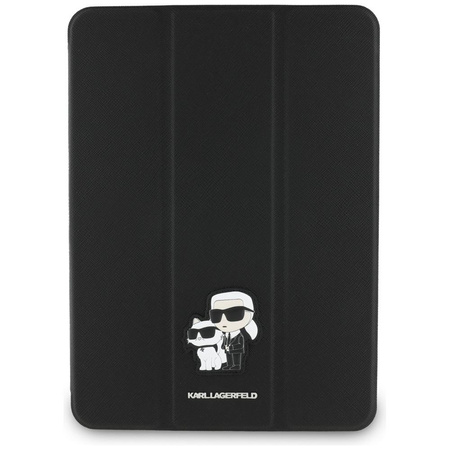 Karl Lagerfeld Book Cover Saffiano Magnetic Karl & Choupette - Etui iPad Air 11” M3 (2025) / iPad Air 11” M2 (2024) (czarny)