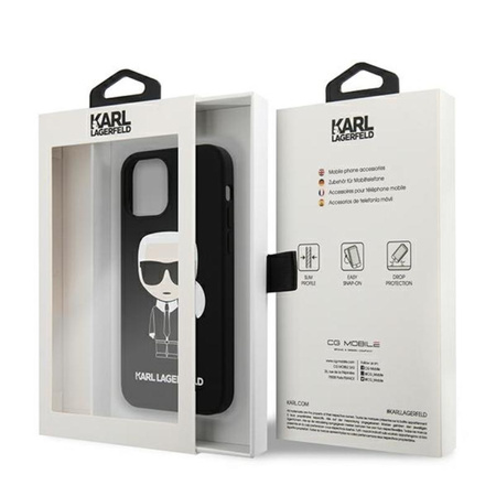 Karl Lagerfeld Fullbody Silicone Iconic - Etui iPhone 12 Mini (Black)