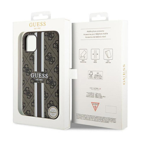Guess 4G Printed Stripes MagSafe - iPhone 11 Case (Brown)