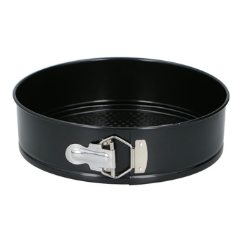 Alpina - Teglia rotonda da forno / tortiera con rivestimento antiaderente 24x7 cm (nero)