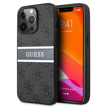 Guess 4G Printed Stripe - iPhone 13 Pro Max Tasche (grau)