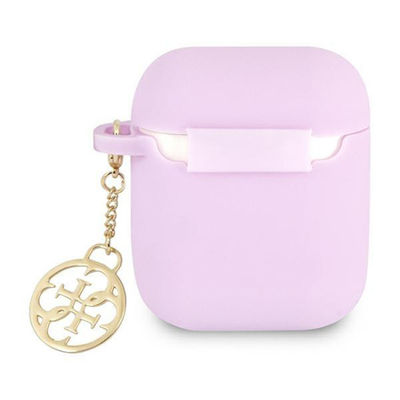 Étui en silicone Guess 4G Charms - Étui AirPods (violet)