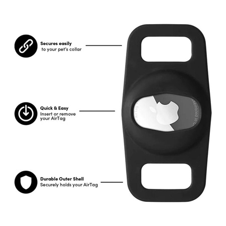 Case-Mate Hundehalsbandhalterung - Tasche mit Halsbandhalterung für Apple AirTag (Schwarz)