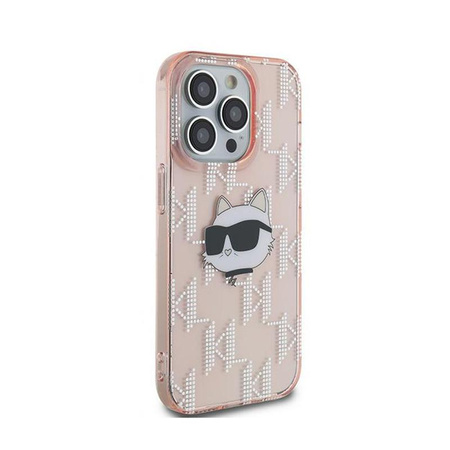 Karl Lagerfeld IML Choupette Head & Monogram - pouzdro pro iPhone 13 Pro Max (růžové)