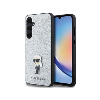 Karl Lagerfeld Fixed Glitter Iconic Logo Metall Pin - Samsung Galaxy A35 5G Gehäuse (silber)