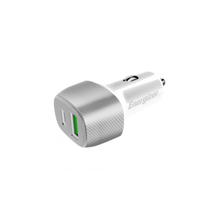 Energizer Ultimate - Chargeur de voiture USB-C & USB-A 38W PD + QC3.0 (Blanc / Argent)