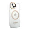 Guess Metal Outline Magsafe - iPhone 14 Plus Tasche (Transparent / Gold)