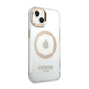 Guess Metal Outline Magsafe - Etui iPhone 14 Plus (przezroczysty / złoty)