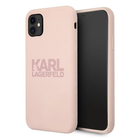Karl Lagerfeld Silicone Stack Logo - Coque iPhone 11 (rose)
