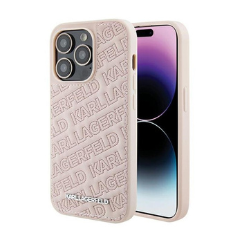 Karl Lagerfeld Quilted K Pattern - Coque pour iPhone 15 Pro (rose)
