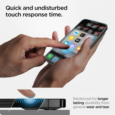 Spigen Glas.TR EZ Fit - Tvrzené sklo pro Apple iPhone 16e / iPhone 14 / iPhone 13 / iPhone 13 Pro
