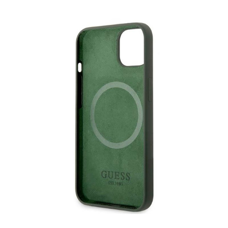 Guess szilikon logólemez MagSafe - iPhone 13 tok (zöld)