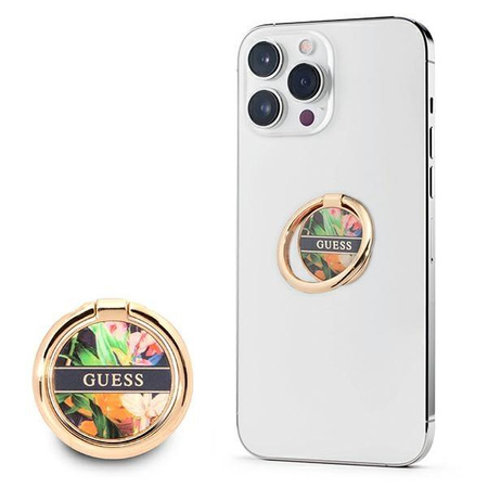 Guess Ring Stand Flower- Magnetický držák na prst pro telefon (modrý)