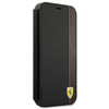 Ferrari Booktype On Track Carbon Stripe - iPhone 13 mini tok (fekete)