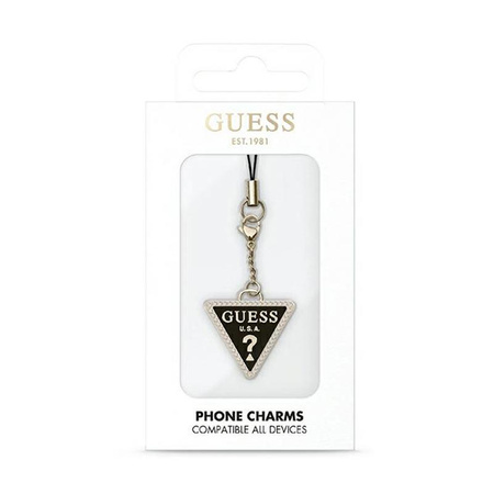 Guess Phone Strap Triangle Diamond Charm mit Strasssteinen - Handy-Anhänger