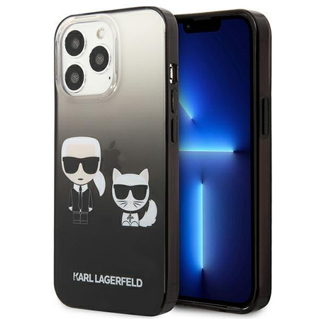 Karl Lagerfeld Gradient Ikonik Karl & Choupette - iPhone 13 Pro Max Case (black)