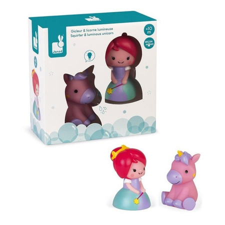 Janod - Prinzessin und leuchtendes Einhorn Badefigurenset