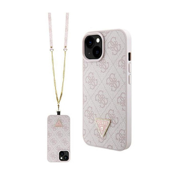 Guess Crossbody 4G Metal Logo - Coque pour iPhone 15 Plus (rose)