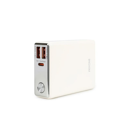 WEKOME WP-27 Tint Series - Power bank 10000 mAh szupergyors töltés USB-C PD 20W + 2x USB-A QC3.0 22.5W (fehér)