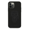 Karl Lagerfeld Silikon Ikonik Outline - iPhone 12 / iPhone 12 Pro Tasche (schwarz)