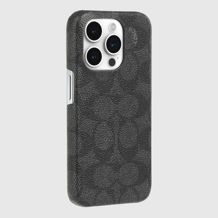 Coach Slim Wrap Signature C Case - Coque pour iPhone 15 Pro (Charcoal)