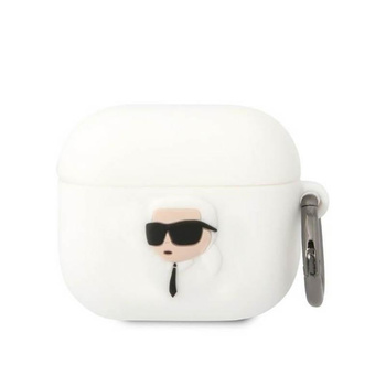 Karl Lagerfeld Silikonové pouzdro NFT Karl Head 3D - AirPods 3 (bílé)