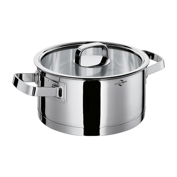 Küchenprofi San Remo - Stainless steel low pot with glass lid 2.5 l, diameter 20 cm