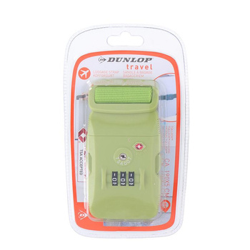 Dunlop - Bezpečnostní popruh na kufr s kódem TSA (zelený)